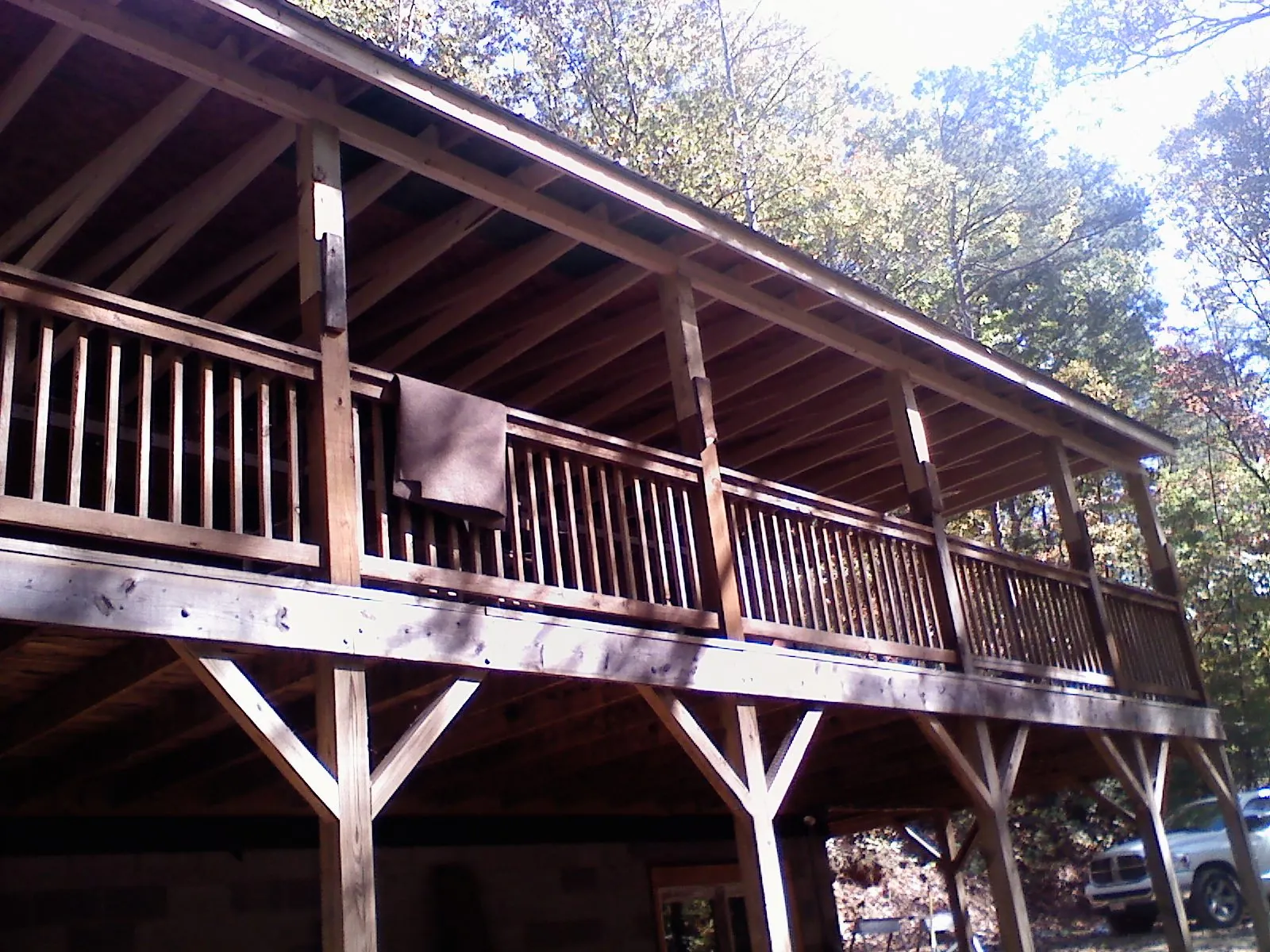 Timber framing under a new elevated porch and deck — Roof Leak Repair in Davidson by Roofing Brothers